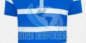 Blue and White Stripe Polo T Shirt