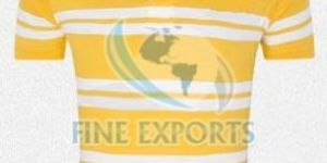 Yellow And White Stripe Polo T-shirt