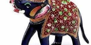 Handpainted Enamelled Metal Elephant - 15