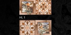 12x24 Inch Satin Matt Brown Cream Digital Wall Tiles
