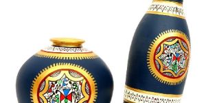 Terracotta Handpainted Warli Vase Set