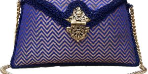 Brocade Zig-zag Clutch Bag
