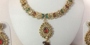 Kundan Meena Necklace/ Earrings Set/ Fashion Jewelry