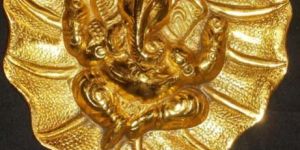 Gold Plated Aluminum Ganesha Statue