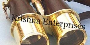 Brass Leather Sheathed Binocular