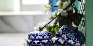 Blue Pottery Decorative Jar