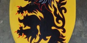 Wooden Crusader Lion Shield