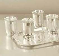 Silver Glass & Tray Set
