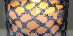 Hand Design Glass Candle