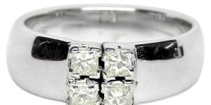 Mens White Gold Diamond Ring