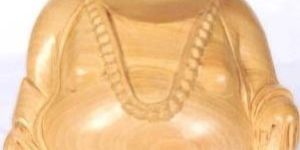 Wooden Laughing Buddha